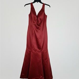 Elegant Backless Wine Red Dress